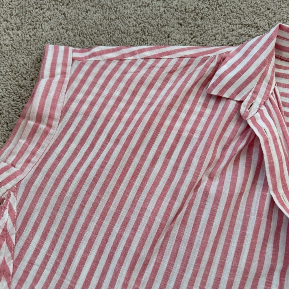 Madewell Pink and White Striped Tieback Shirt XS
